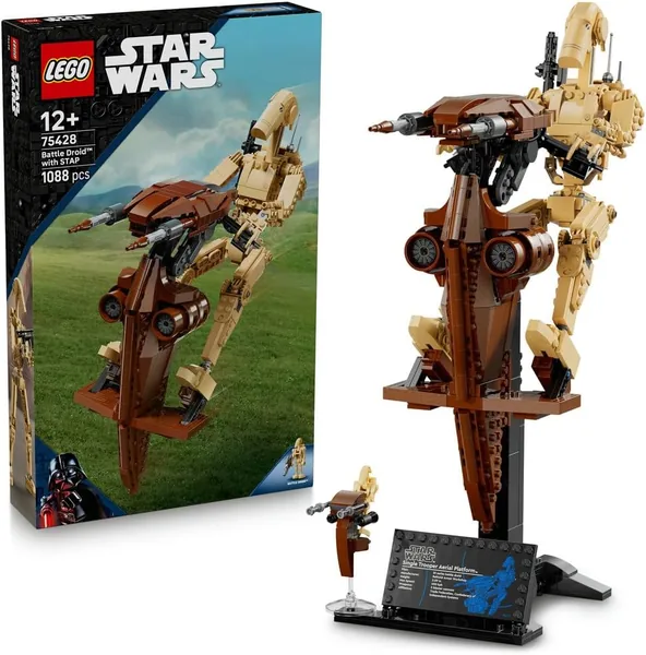 LEGO Star Wars: Mroczne widmo Droid bojowy z platformą STAP 75428, model kolekcjonerski do zbudowania, z ruchomą figurką, najlepsza oferta
