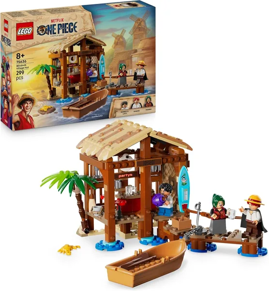 LEGO One Piece La Capanna del Villaggio Foosha con Barca, Minifigure e Accessori - Miglior Affare