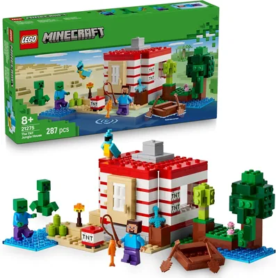 LEGO Minecraft Dom TNT w dżungli - kolekcjonerska zabawka, zestaw konstrukcyjny dla dzieci