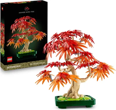 LEGO Botanicals Japanischer Rot-Ahorn, Bonsai Baum, Künstliche Pflanze mit Roten und Orangen Blättern und Baubarer Blumenkiste