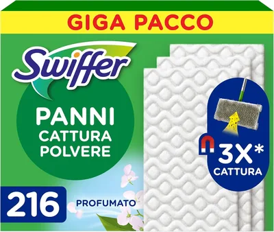 Swiffer Dry Microfibre Dust Catcher Refills, 216 Profumati Stracci | Cattura e intrappola il 300% in più di polvere, peli
