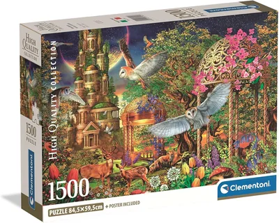 Clementoni - 1500 Puzzelstuk Kinderspel Goedland Fantasie Tuin Magische Tuin Compact