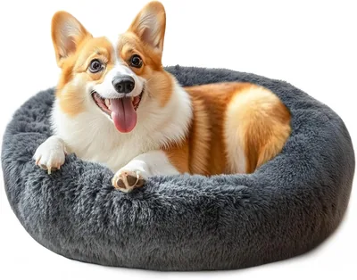 Hoewina Large GOG Bed Calming Donut for Pets, Washable Fluffy Round Bed, Best Deal