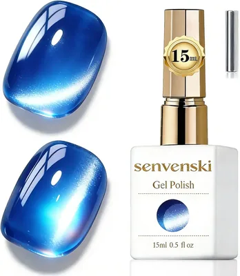 Senvenski Jelly Glass Cat Eye Gel Nail Polish 15ML Magnet 3D Sparkling Holographic - 85% Off