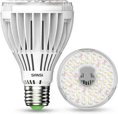 Sansi 30W LED Full Spectrum Plantlamppa för inre planter - 250W jämförelse, 4000K 660nm utvecklingslamp