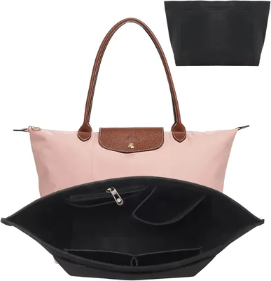 Organisateur de poche pour Longchamp L, Sac à main, Organisateur en feutre avec poches multiples, Organisateur pliable pour sac tote insérable