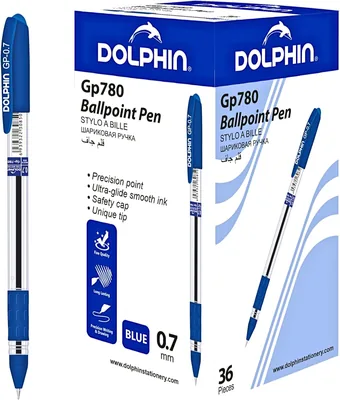 Dolphin GP780 Ball Pen 0.7mm Pack of 36 Blue Ink Pens Best Deal