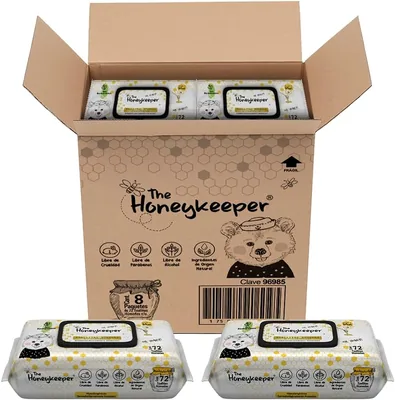 The Honeykeeper Toallitas Húmedas para Bebé con Aroma a Miel, 576 Toallitas (8 x 72) - 30% de Descuento