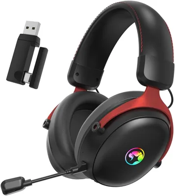 MARVO Tactic X Pro Auriculares Gamer Inalámbricos Diadema con Conectividad Trimodo Controladores de 53 mm Admiten Sonido