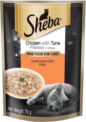 Sheba Chicken with Tuna Flavour Wet Cat Food 70g (24 Pack)