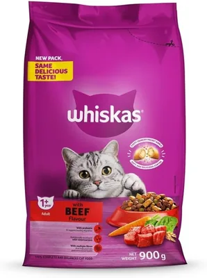 Whiskas Beef Flavour Dry Cat Food 900g