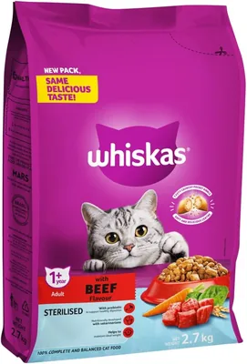 Whiskas Beef Flavoured Adult Dry Cat Food 2.7 kg | 35% Off