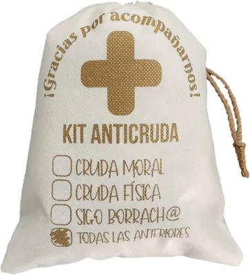 Kit Anticruda para Fiestas, 50 Piezas, Hangover Kit, Bolsas de Regalo para Resaca, Morralitos con Mensajes Divertidos (BLANCO) - Mejor Oferta