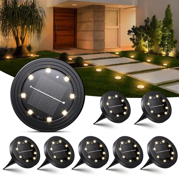 NIBSHOOM 8 Pieces Solar Garden Lights