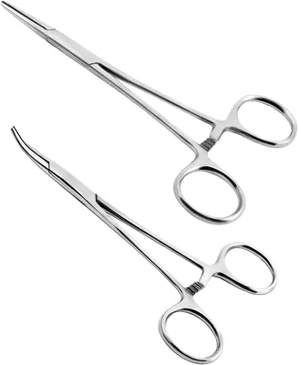 Ainiv 2 Stück Piercing Zangen-Set, 13 cm Selbstsperrende Piercingzangen | Angelzange mit Zahnkanten-Design, vielseitig sperrbar