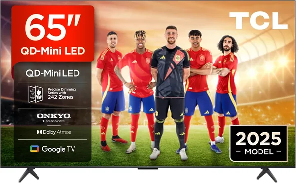 TV TCL 65Q6C de 65 pulgadas, LED QD Mini, 4K HDR 1000 nits, Smart TV con Google TV (Dolby Vision IQ y Atmos, Sonido 2.1 Onkyo)