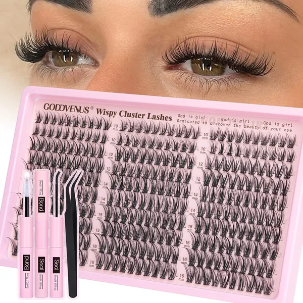 Goddvenus Cluster Lashes Kit Wispy Natural 300pcs