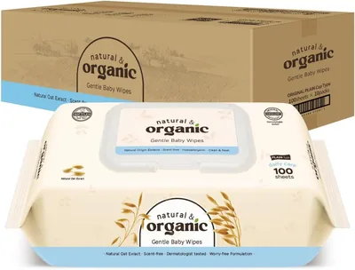 Natural Organic Daily Care Baby Wipes - 100 Sheets x 10 Packs | Best Deal