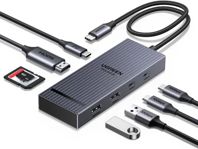 محول UGREEN Revodok Pro 8 في 1 مع منفذ USB-C لمحطة توصيل MacBook