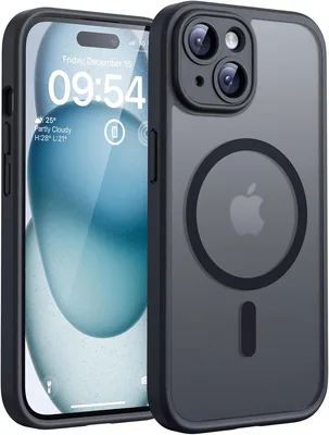 TOCOL iPhone 15 Hoes met MagSafe, Volledige Camerabescherming en Schokbestendig - Anti-vlekken en Anti-slip, Dunne Case