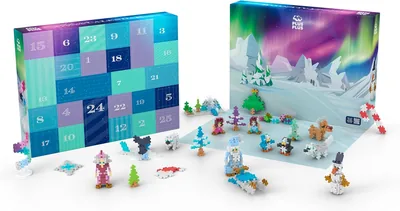 PLUS PLUS Adventskalender met 25 Verrassingen - Bouwspel voor Kinderen - Creatieve Kerstavontuur met Handleiding