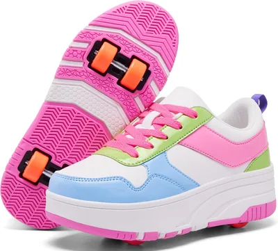 ANEFUN Rolschaatsen voor kinderen, meisjes, jongens, verwijderbare fashion sneakers met wielen - Beste Deal