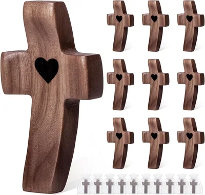 10 Pack Wooden Cross Fidget with Organza Bags 20% Off
