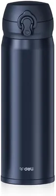 Deli Stainless Steel Water Bottle 500ml Dark Blue Best Deal