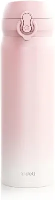 Deli Stainless Steel Water Bottle 500ml Pink - 45% Off