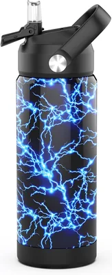Bottiglia Térmica per Bambini Ntswasd, Acciaio Inossidabile, 550 ml, Senza BPA, Con Strofinatoio Anti-Perdita per Sport, Scuola