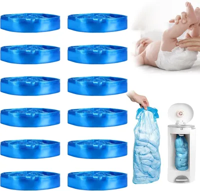 12 sztuk kaset uzupełniających + folia 4,5 m + wiaderko na pieluchy - komplet kompatybilny z Angelca