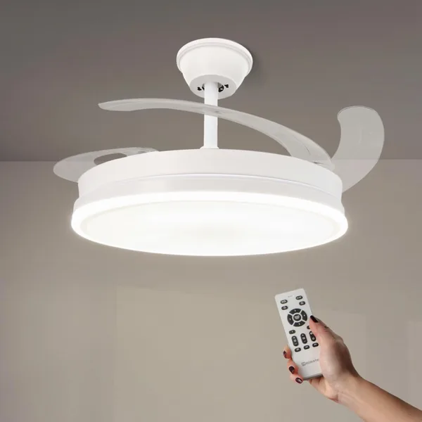 Mimotec White Olga 66W LED Ceiling Fan