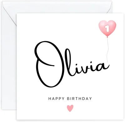 Personalised 1st Birthday Card for Girls