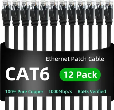 Yauhody Ethernet Cable 0.5m 12Pack Cat6