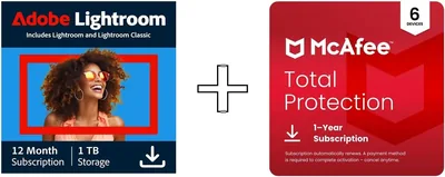 Adobe Lightroom + McAfee Total Protection Deal
