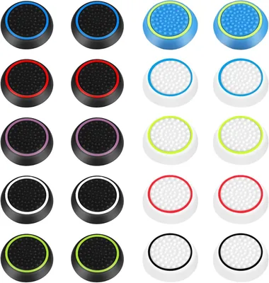 AYESY Nakładki na joystick, 20 sztuk silikonowych nakładek thumbstick grips dla PS5 i PS4