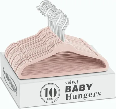 Red Dot Gift® 10 Pack Baby Velvet Hangers - Non Slip Toddler Clothes Hangers