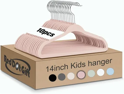Red Dot Gift® 10 Pack Baby Velvet Hangers - Non Slip Toddler Clothes Hangers, Pink