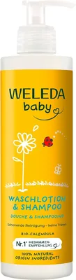 WELEDA Bio Calendula Baby XL Wasch-Lotion & Shampoo Vegan - Natürliche Kosmetik Duschgel für Haut- und Haarpflege bei Neugeborenen (60% Off)