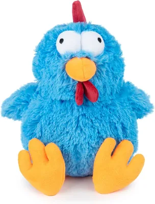 Best Pet Supplies Mrs. Cluck Interactive Plush Toy for Dogs - Blue