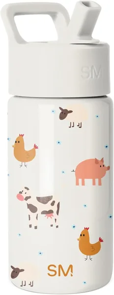 Simple Modern Kids Water Bottle with Straw Lid | 14oz Insulated Stainless Steel Kids Tumbler & Spill Proof Toddler Cup for School