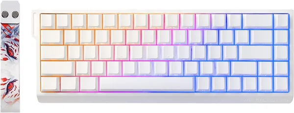 YUNZII x MADLIONS MAD68 HE Rapid Trigger Wired Magnetic Mechanical Gaming Keyboard 60% Hall Effect Adjustable Actuation,PBT Keycaps RGB Hot-Swap,8K Hz Polling Rate (White, Magnetic)