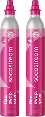 SodaStream - 2 x CO₂ Quick Connect Cylinders, hasta 120L de agua con gas