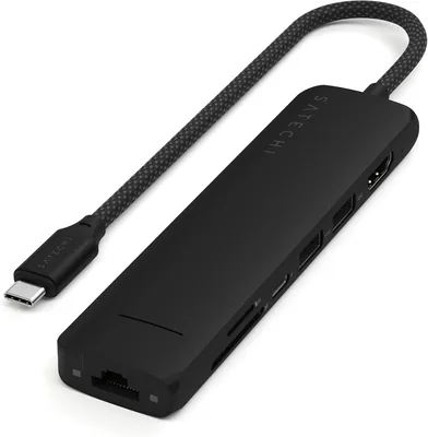 Satechi 7 in 1 USB C Hub: Ethernet, HDMI 4K, 100W PD Charging