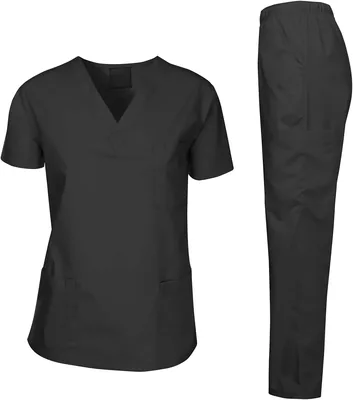 VIOPY Traje de Uniforme para Mujer - Uniformes Enfermera Scrubs Manga Corta con Bolsillos Cuello en V, Comodidad Garantizada