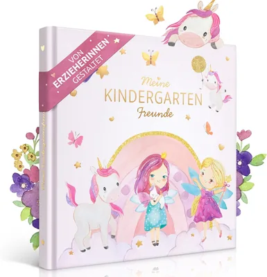 EULENTALER Freundschaftsbuch für Mädchen mit Einhörnern, Feen und Prinzessinnen - Handgemaltes Design, Goldprägung (32% Rabatt)