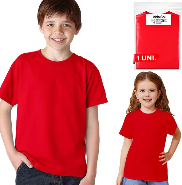 T-shirt pour enfants Vida Sol en coton 100 %, 1/2 pièces, unisexe, manches courtes, col rond, doux et respirant - Meilleur prix