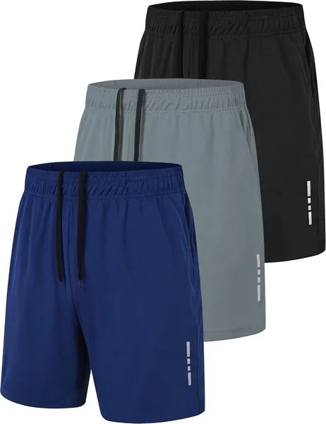 Zoofly Men's Athletic Gym Shorts 3/5 Pack Workout Quick Dry Basketball Shorts
