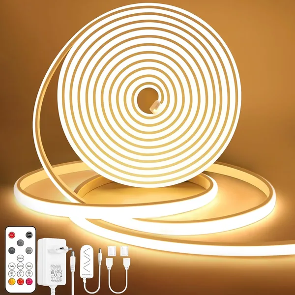 Lamomo COB LED Strip, Warm White, Dimmable, 5 m