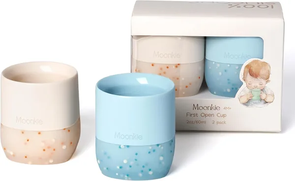 Moonkie Kubka dla Dzieci, Silikonowy kubek treningowy, bez BPA, od 4+ miesięcy, Best Deal
